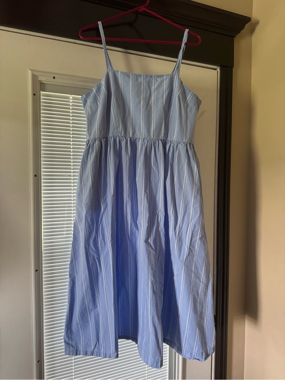 a new day Light Blue & White Striped Midi Sundress